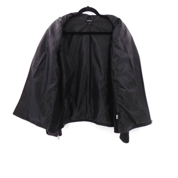 Torrid Moto Jacket Size 3X Black Faux Leather Collarless - Picture 3 of 5